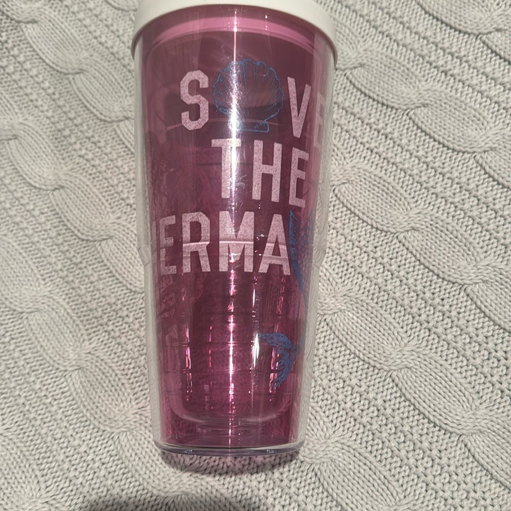 Tervis Salt Life pink “Save the Mermaids” Tumbler 24oz white lid